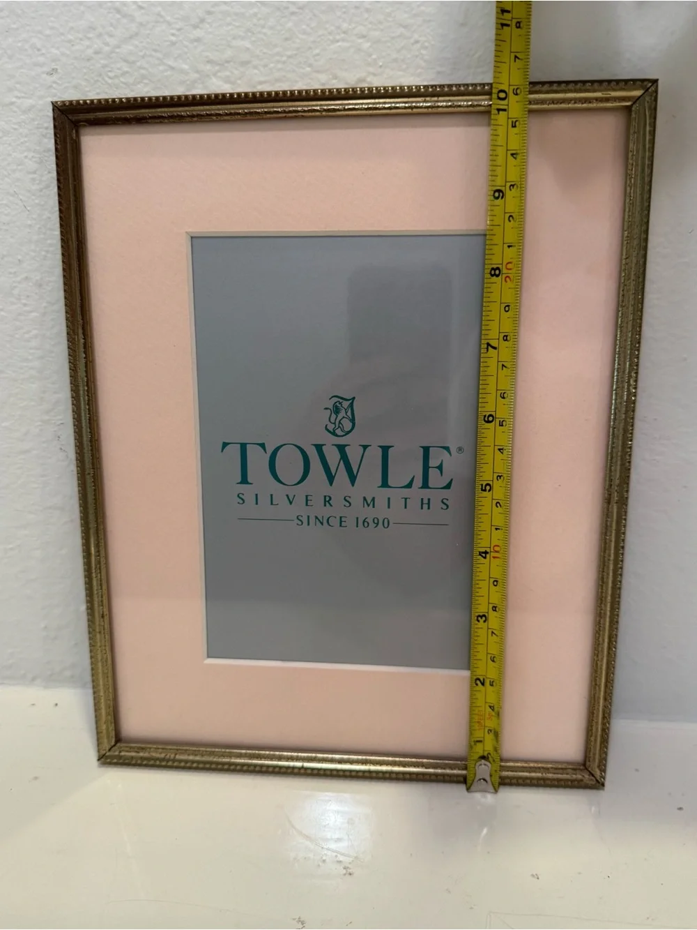 Vintage Towle 8x10 Tarnished Brass Picture Frame with Removable Picture Mat